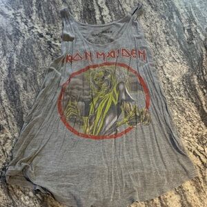 Iron Maiden Women's Grey Graphic Tank Top